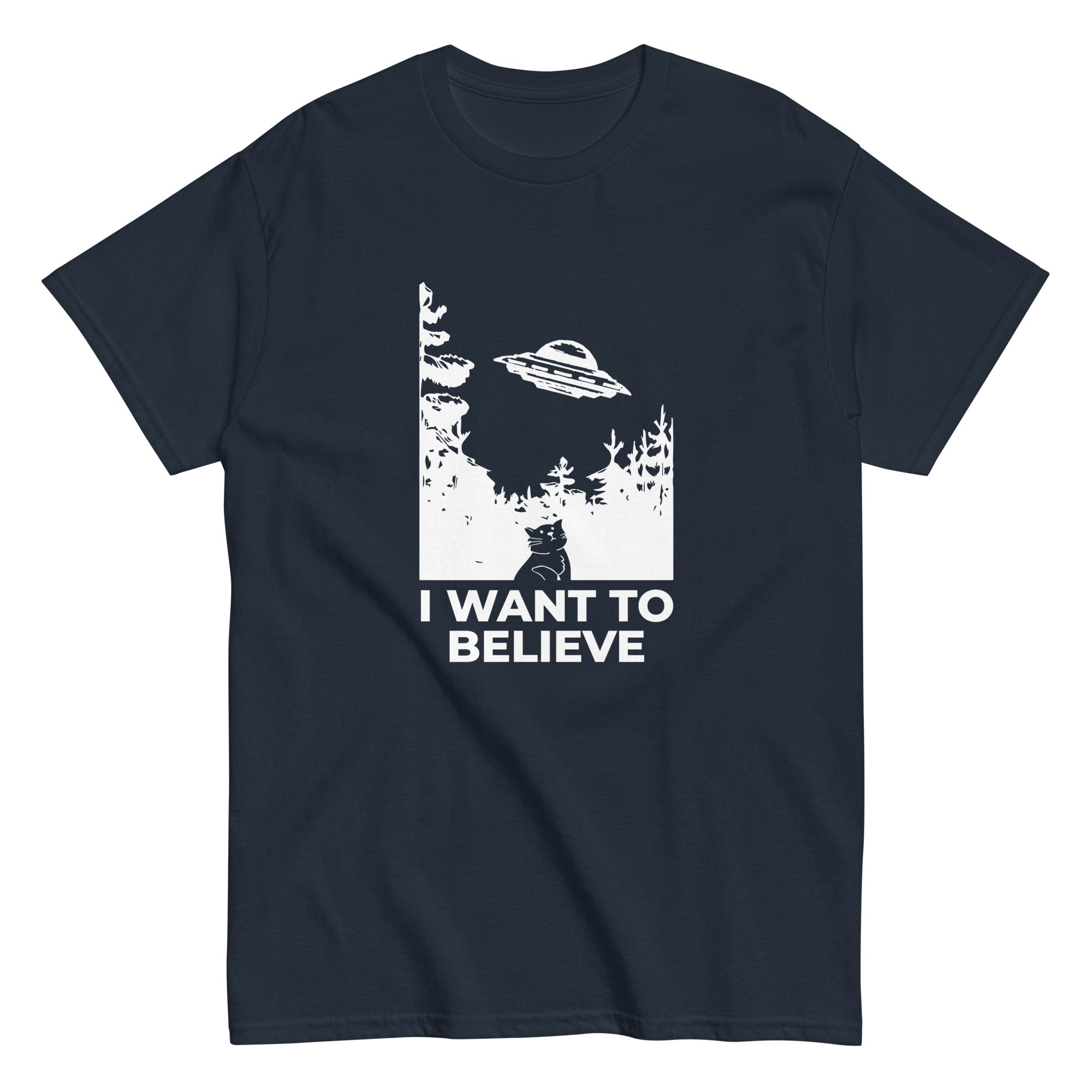 I Want To Believe Cat UFO Shirt