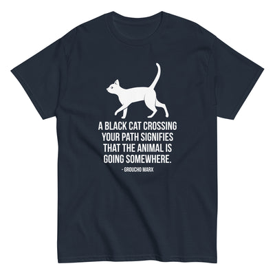 Black Cat Crossing Path T-Shirt