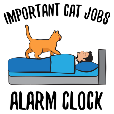 Important Cat Jobs: Alarm Clock T-Shirt