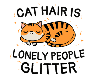 Cat Hair is Lonely People Glitter T-Shirt
