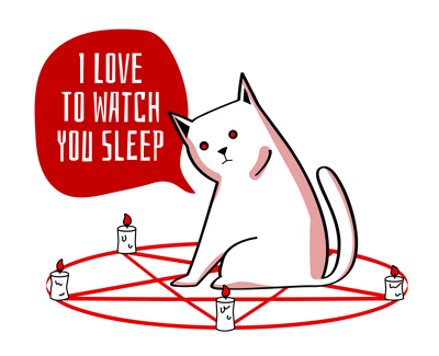 Watch You Sleep Pentagram Cat T Shirt Cat Bandit Cat Shirts