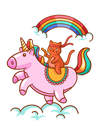 Unicorn Rainbow Battle Cat T-Shirt