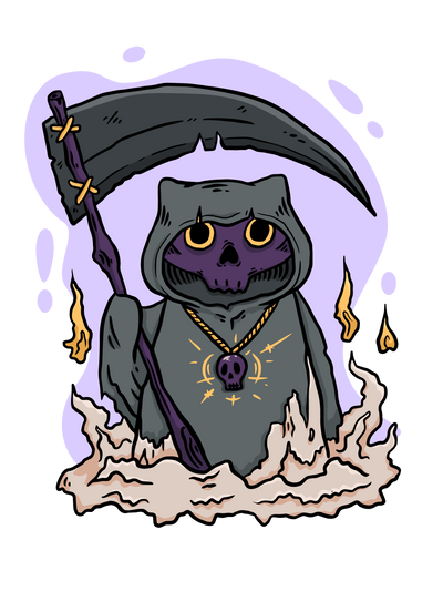 Grim Reaper Cat T-Shirt
