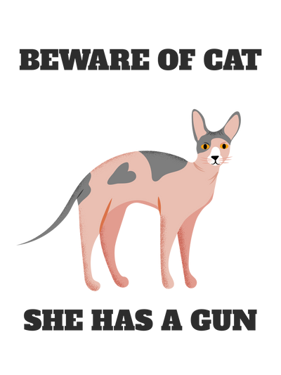 Beware Cat Has Gun T-Shirt