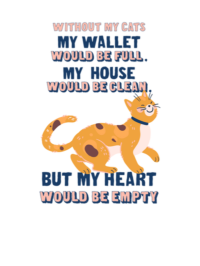 Without Cats, Heart Empty T-Shirt
