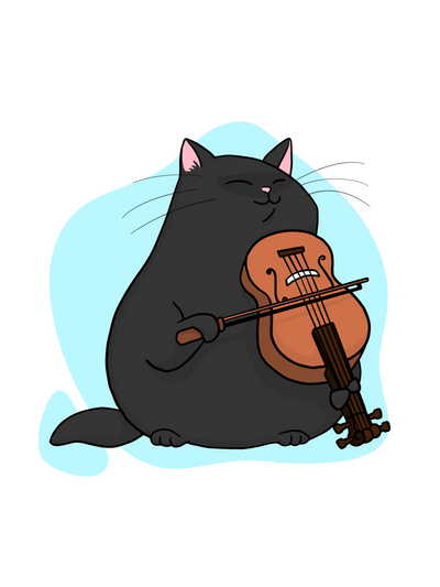 Violin Player Cat T-Shirt