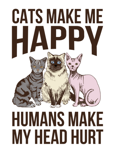 Humans Make Head Hurt Cat T-Shirt