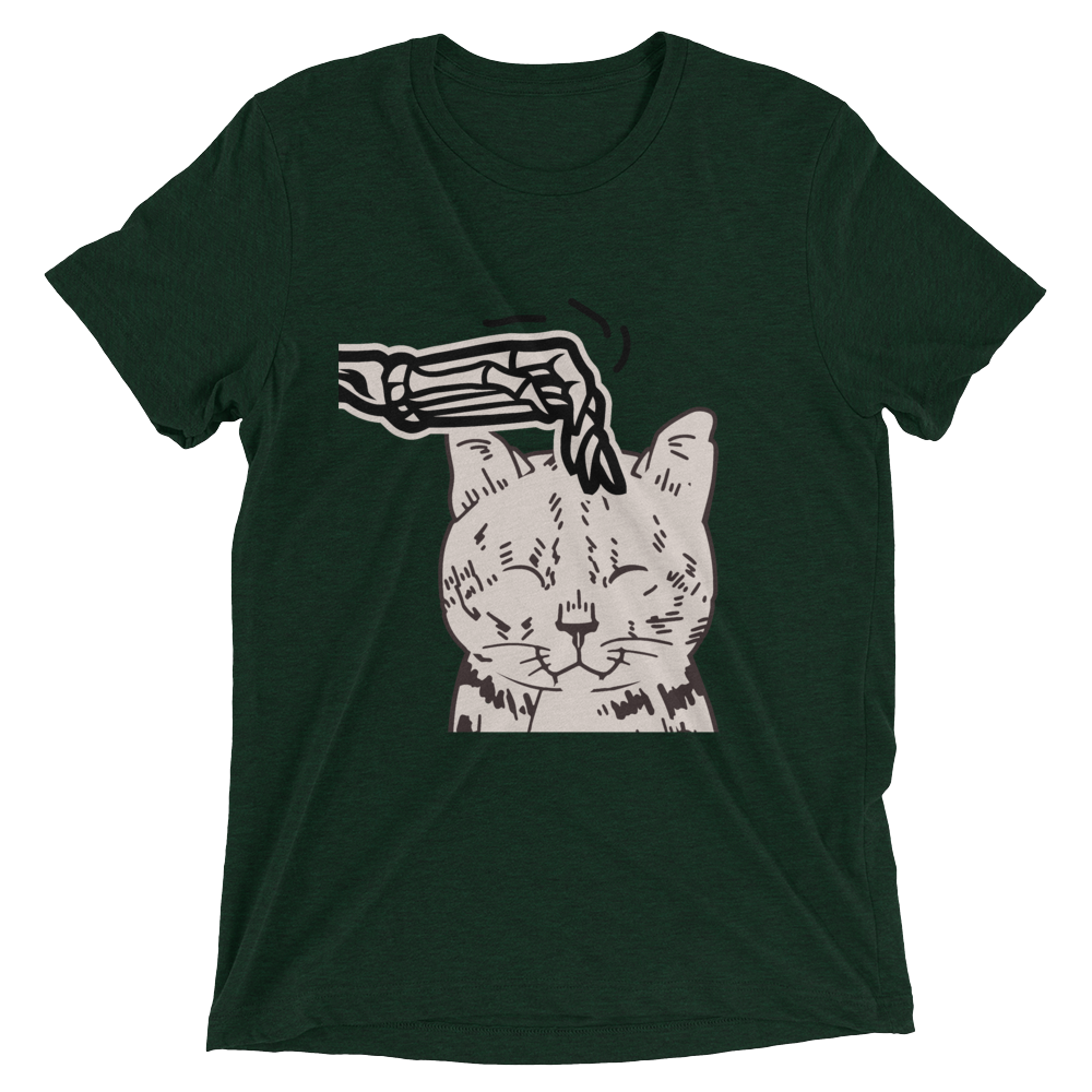 Skeleton Scratching Cat Head T-Shirt