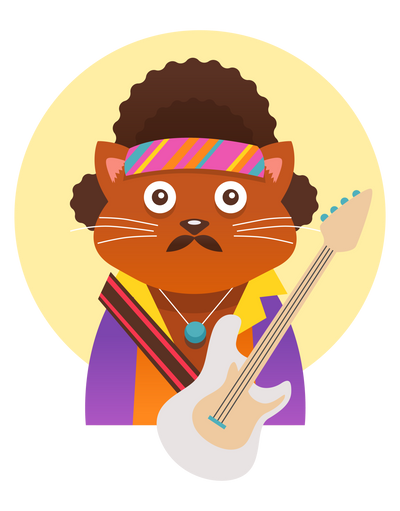 Jimi Hendrix Cat T-Shirt